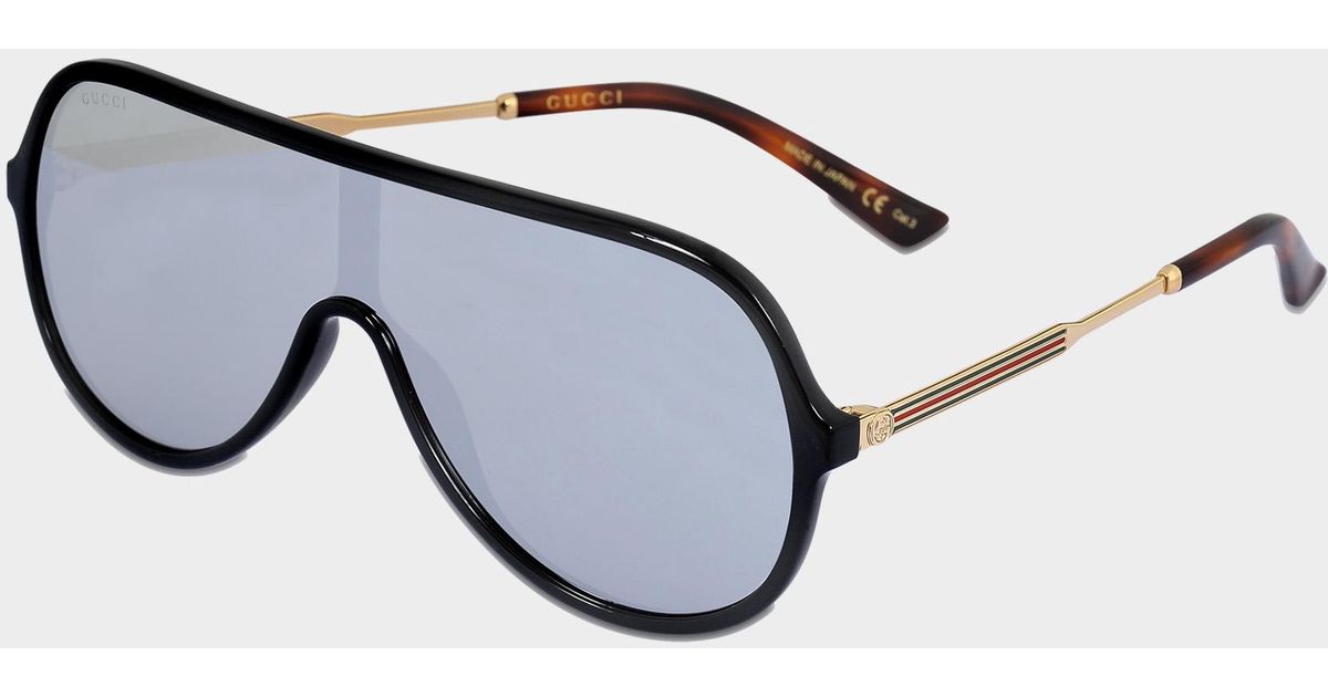 Gucci Aviator Sunglasses In Shiny Endura Gold Havana Injection In Black