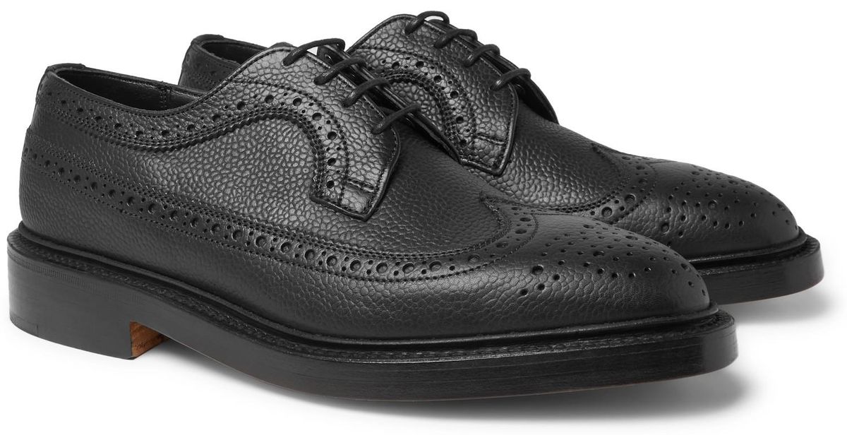 Lyst - Tricker'S Richard Pebble-grain Leather Longwing Brogues in Black ...