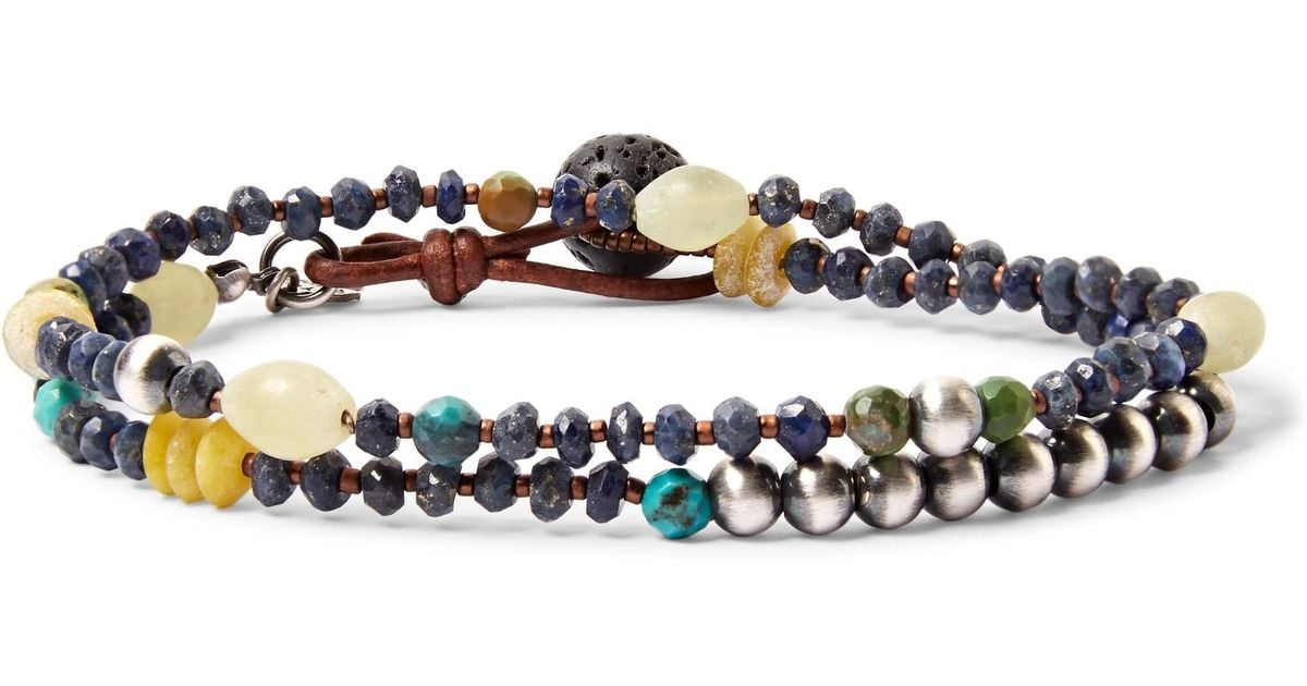 Lyst Peyote Bird Sterling Silver Lapis And Turquoise Wrap Lyst Peyote Bird Sterling Silver Lapis And Turquoise Wrap Bracelet In Blue For Men