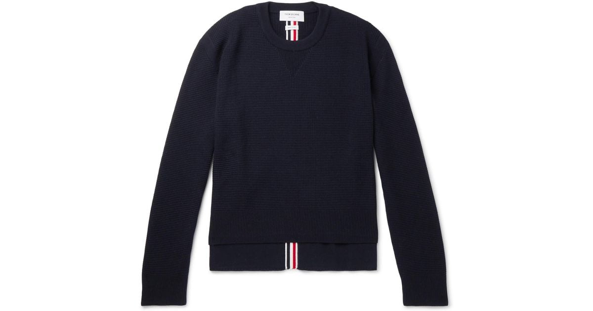 Thom For Sweater Wool In Blue Browne Men Striped Merino Knit Lyst Waffle RCnRzrqw
