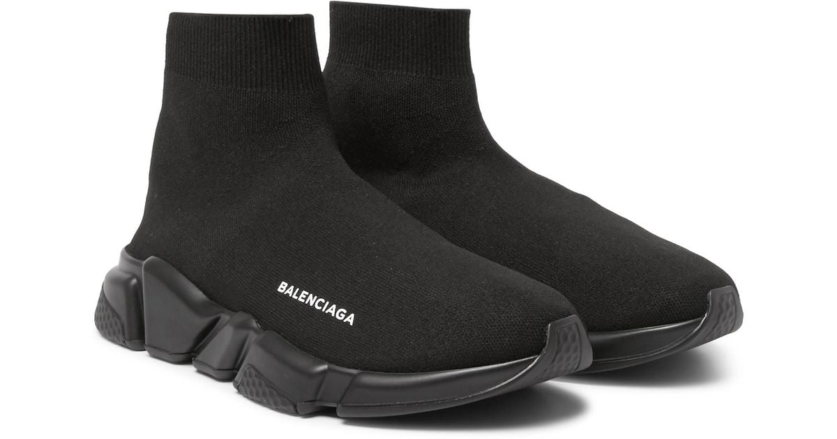 Lyst Balenciaga Speed Sock Stretch Knit Sneakers In Black For Men 8113