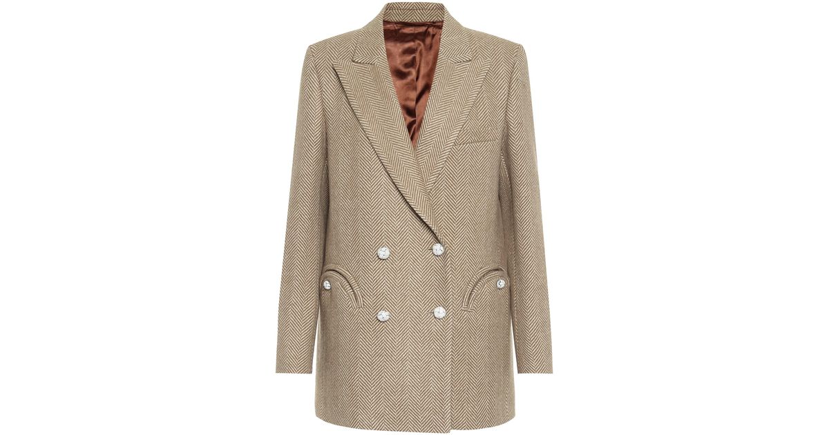 Blazé Milano Everyday Wool Herringbone Blazer in Beige (Natural) - Lyst