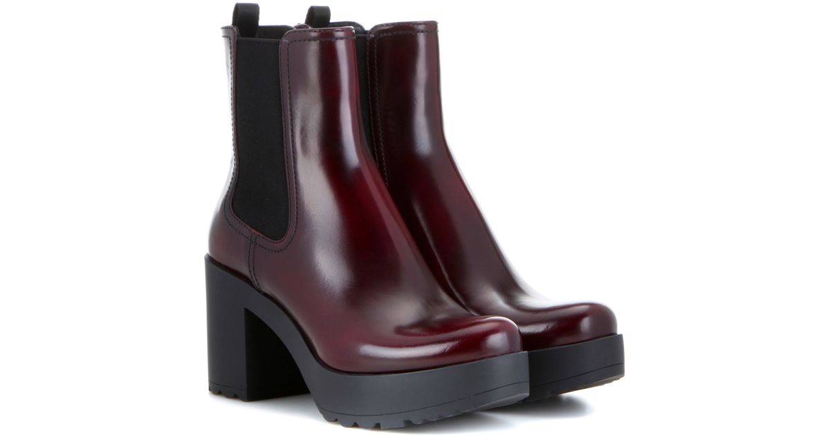 red platform chelsea boots