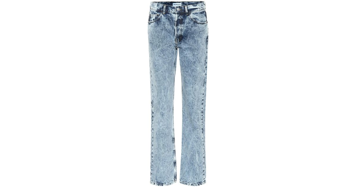 Balenciaga Denim High-rise Straight Jeans in Blue - Lyst