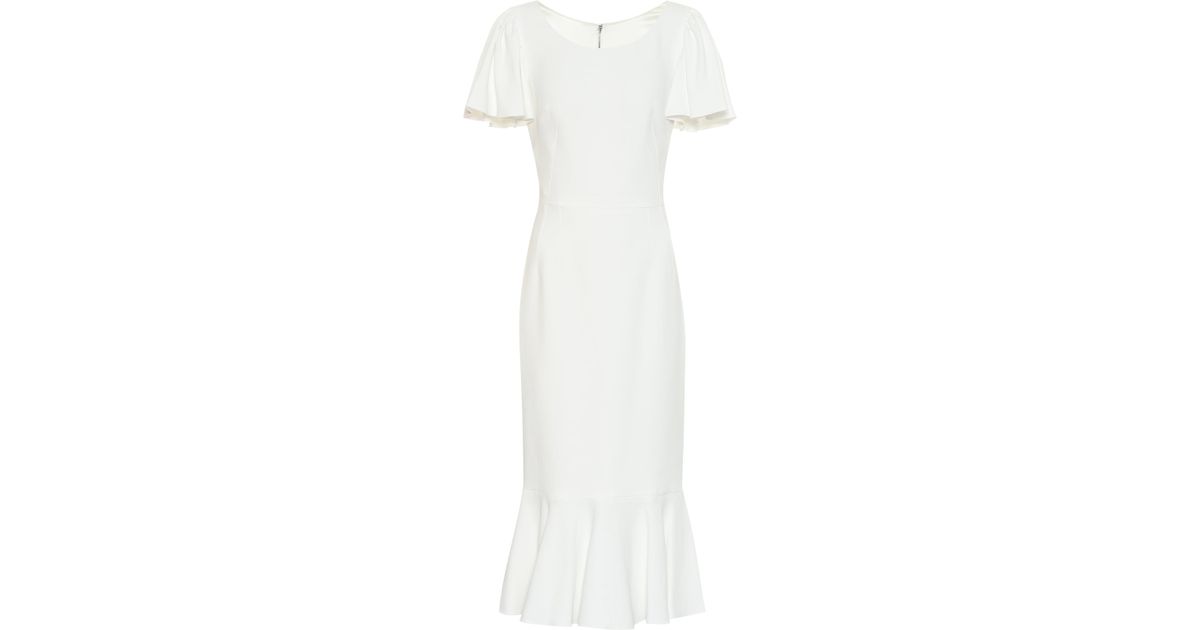 Dolce & Gabbana Satin Crêpe Dress in Natural White (White) - Lyst