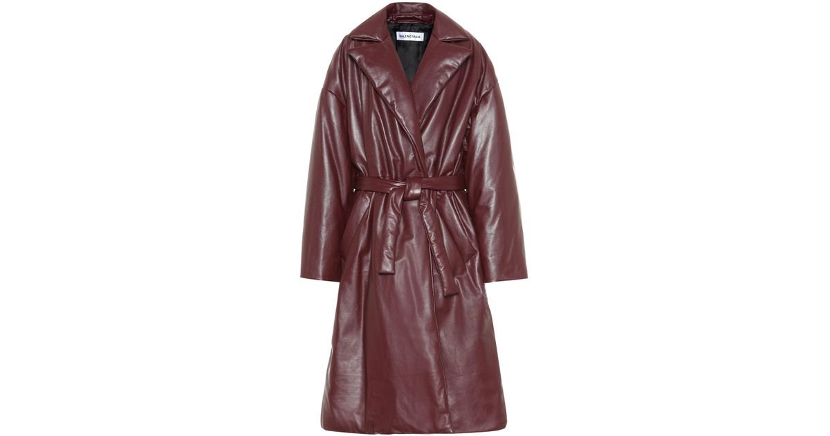 Balenciaga Padded Leather Coat - Lyst