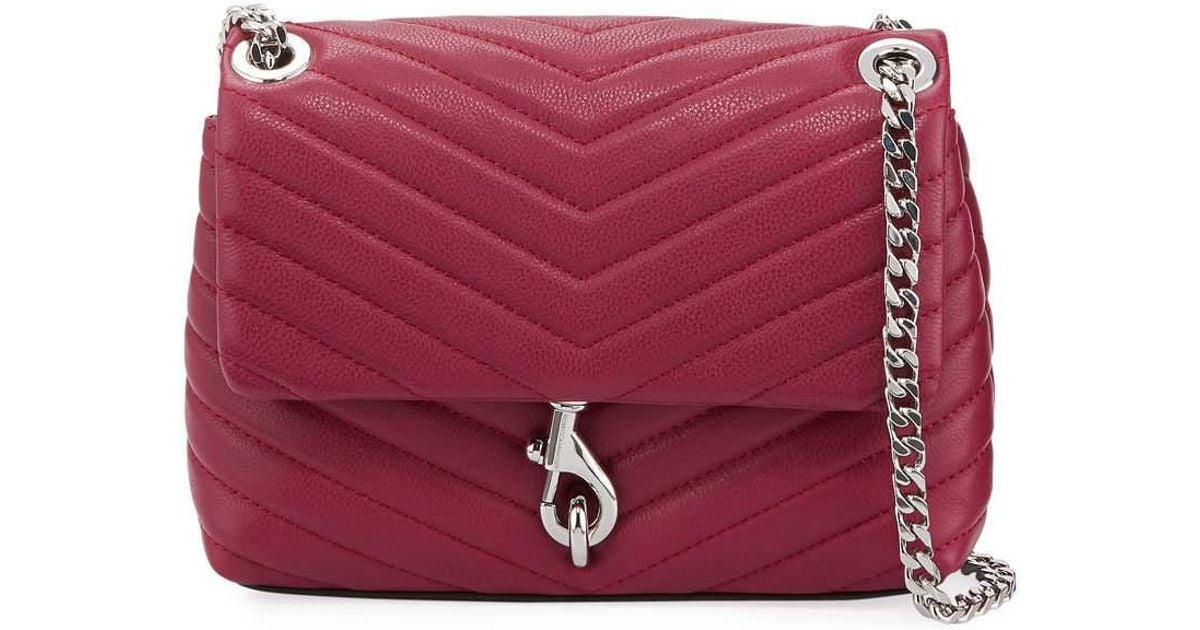 Lyst - Rebecca Minkoff Edie Quilted Leather Flap Crossbody Bag in Purple