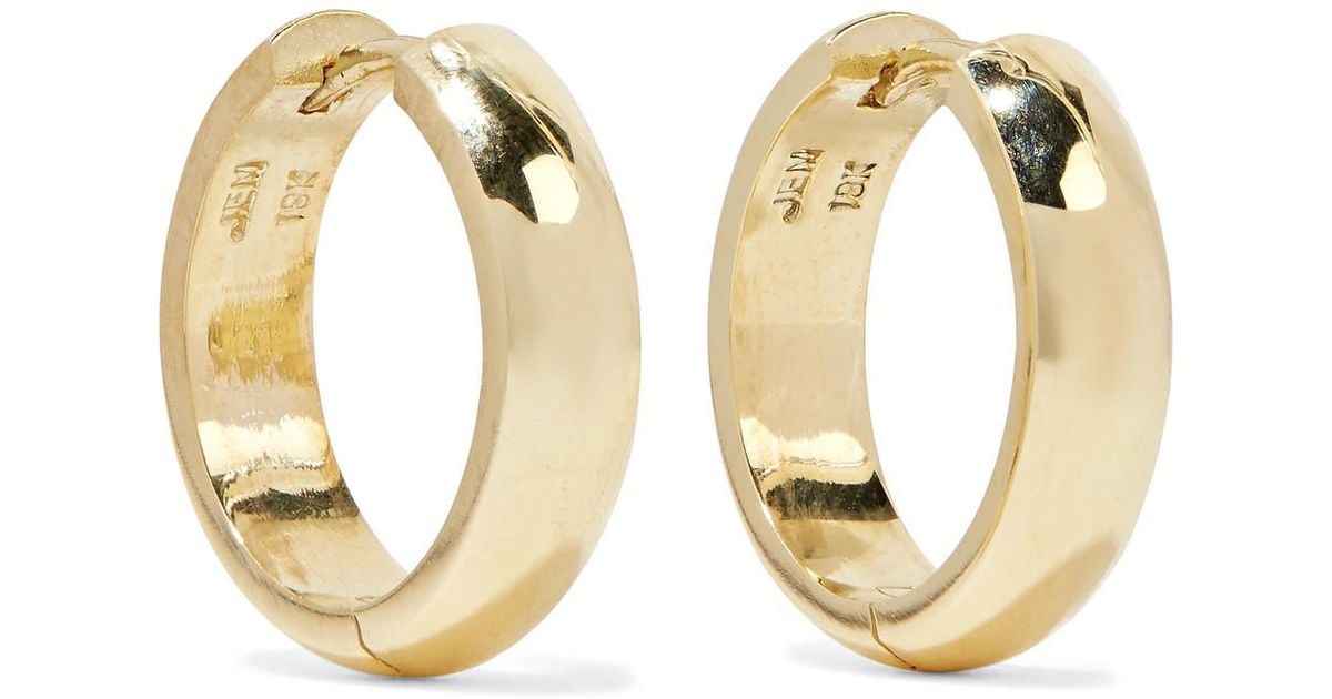 Lyst Jennifer Meyer Wide Huggies 18 Karat Gold Earrings One Lyst Jennifer Meyer Wide Huggies 18 Karat Gold Earrings One Size In Metallic
