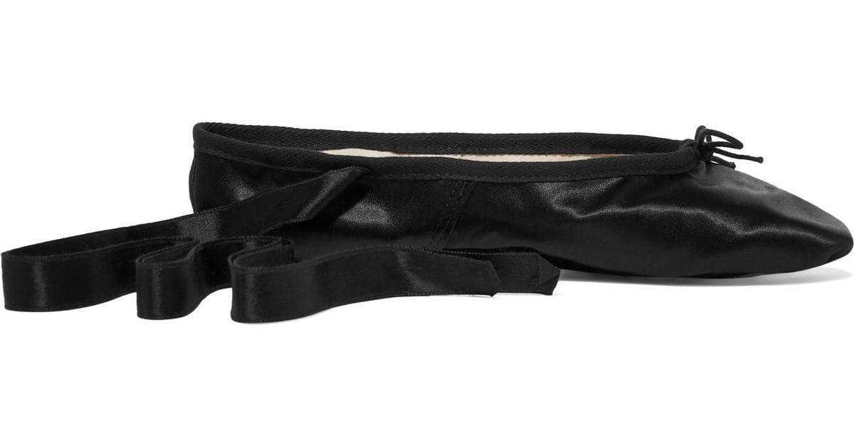 black lace up ballet slippers