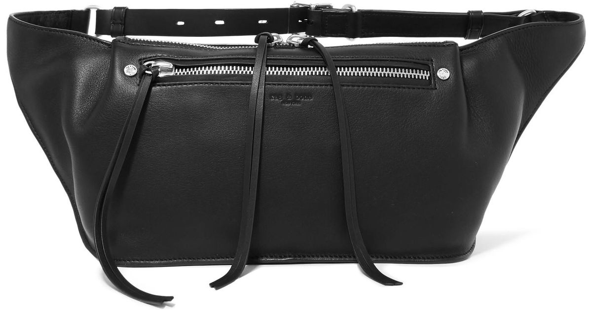 Rag Bone Black Ellis Large Textured Leather Belt Bag Lyst