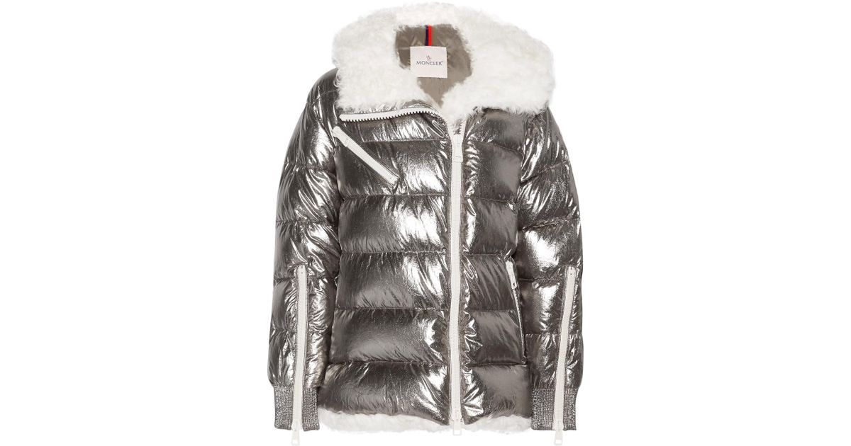 silver moncler coat