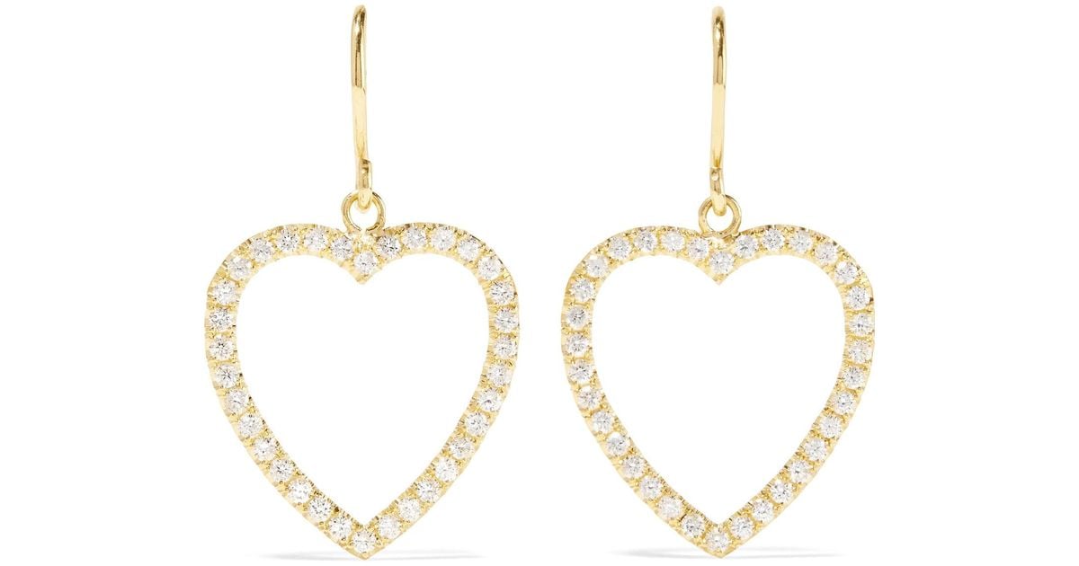 Lyst Jennifer Meyer Open Heart 18 Karat Gold Diamond Earrings In Lyst Jennifer Meyer Open Heart 18 Karat Gold Diamond Earrings In Metallic