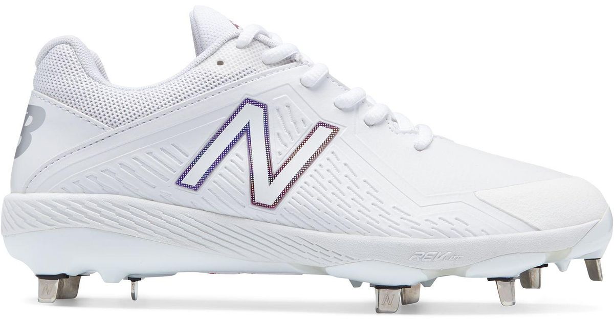 white new balance women's metal cleats