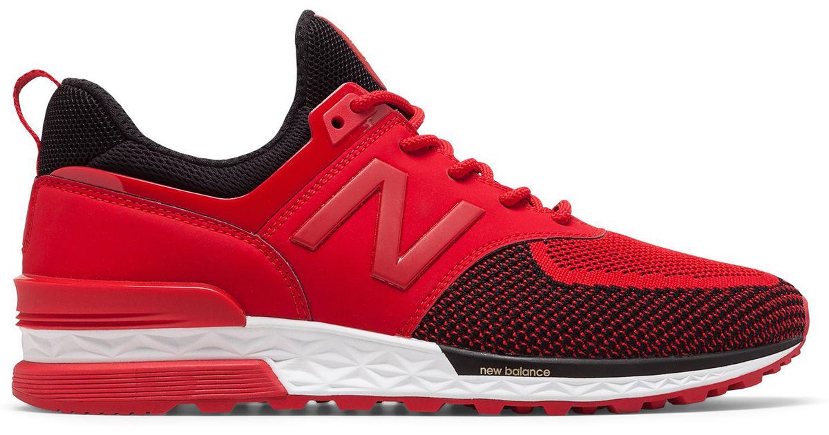new balance 574 sport black red