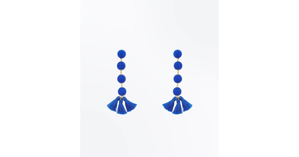 New Look Bright Blue Orb And Tel Drop Earrings In Lyst