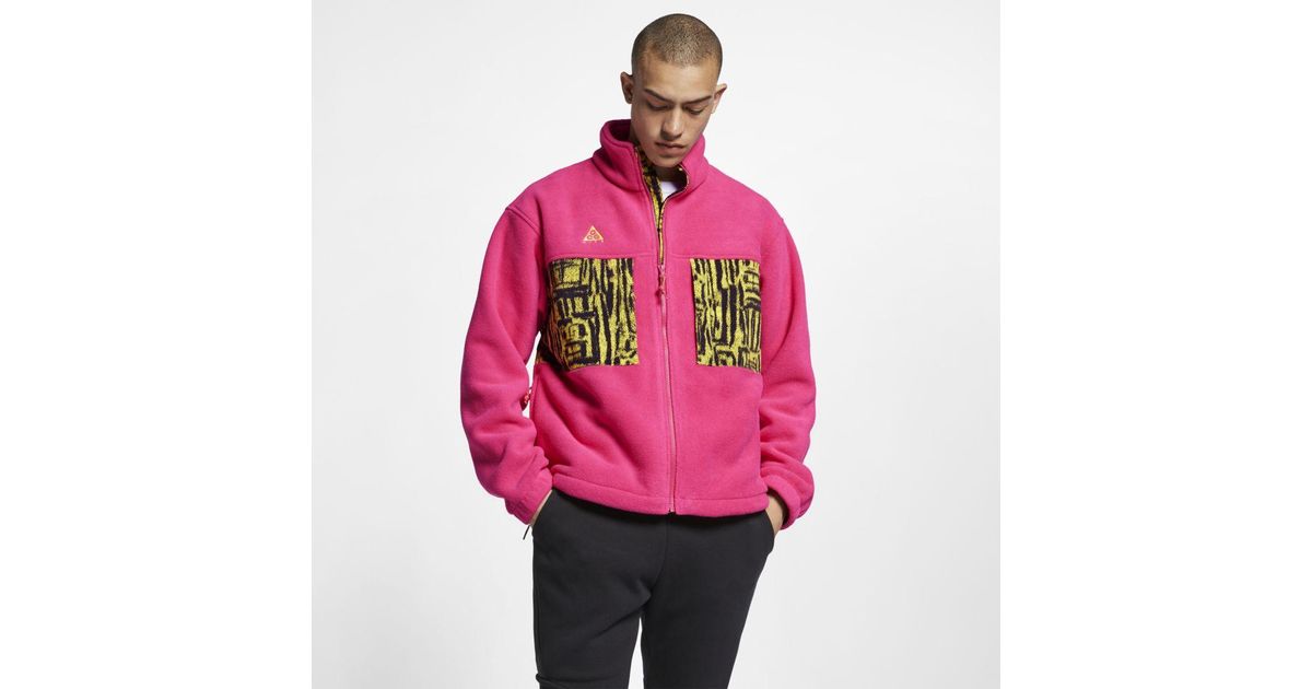 nike acg fleece jacket pink