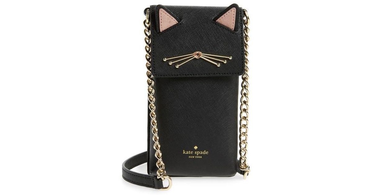 Lyst - Kate Spade Cat Smartphone Crossbody Bag - in Black