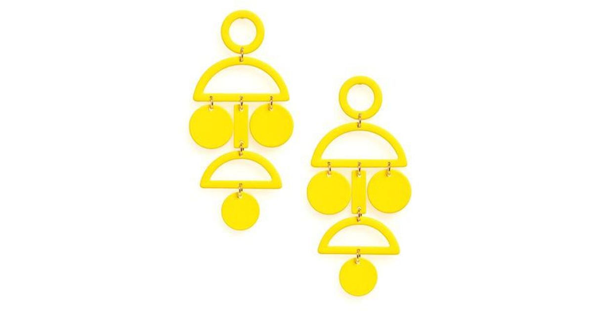 Lyst Natasha Couture Geo Statement Earrings In Yellow