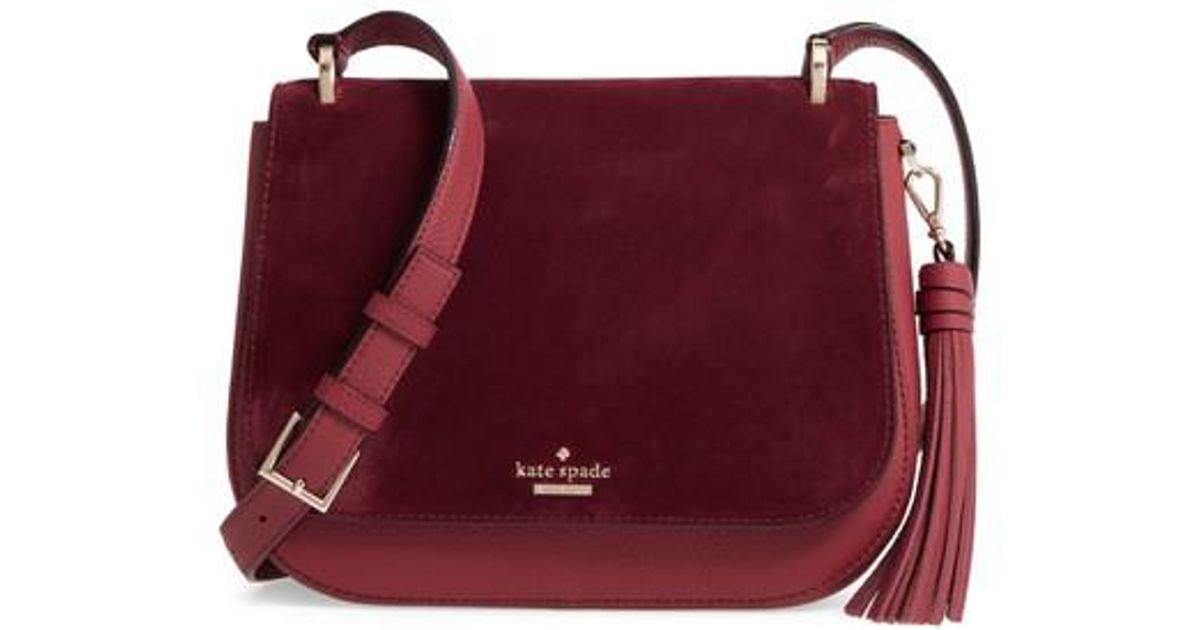Lyst Kate Spade New York Daniels Drive Tressa Suede Leather Lyst Kate Spade New York Daniels Drive Tressa Suede Leather Shoulder Crossbody Bag In Purple