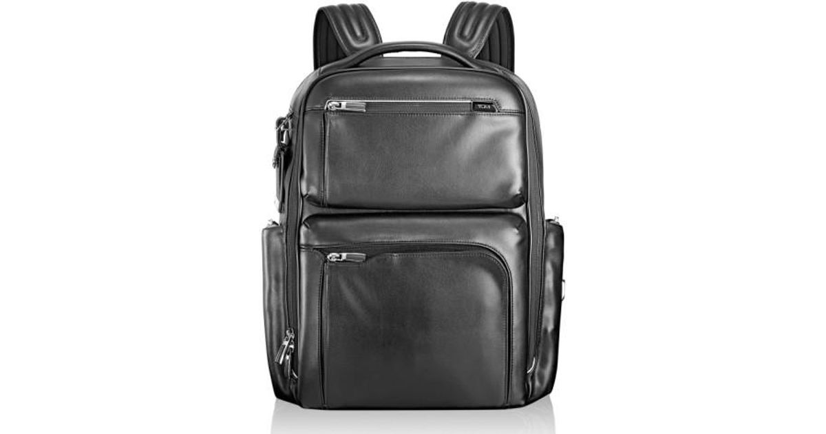 Tumi 'arrive - Bradley' Calfskin Leather Backpack in Black - Lyst