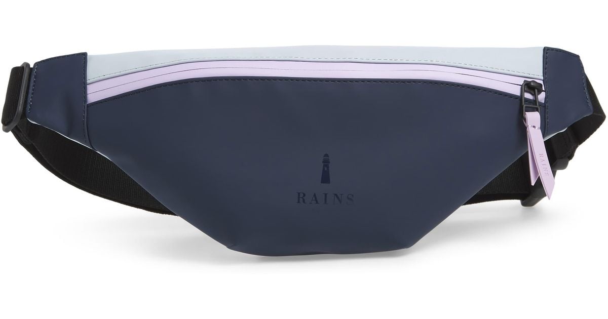 Rains Waterproof Colorblock Belt Bag in Blue Lyst