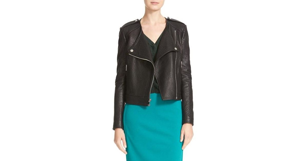 Lyst Diane Von Furstenberg Tadessa Leather Jacket In Black