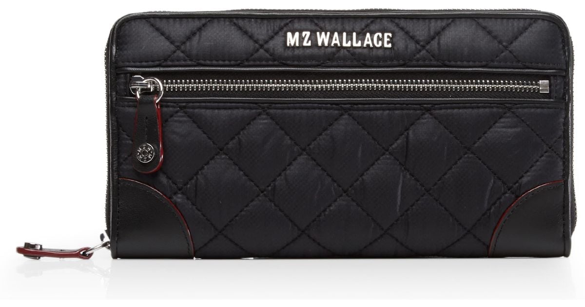 MZ Wallace Women's Crosby Long Wallet Black in Black Lyst