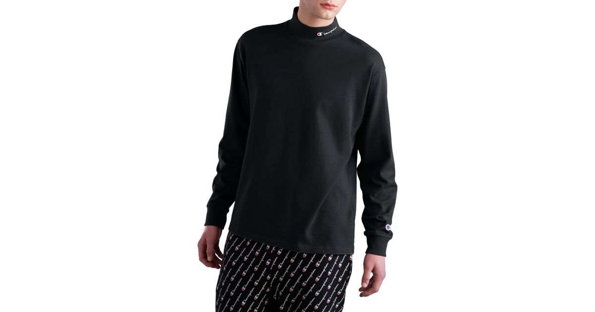 Download Lyst - Champion Heavyweight Mock Neck T-shirt in Black for Men