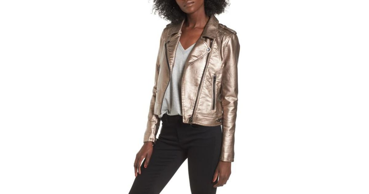 Lyst Blank Nyc Metallic Faux Leather Moto Jacket In
