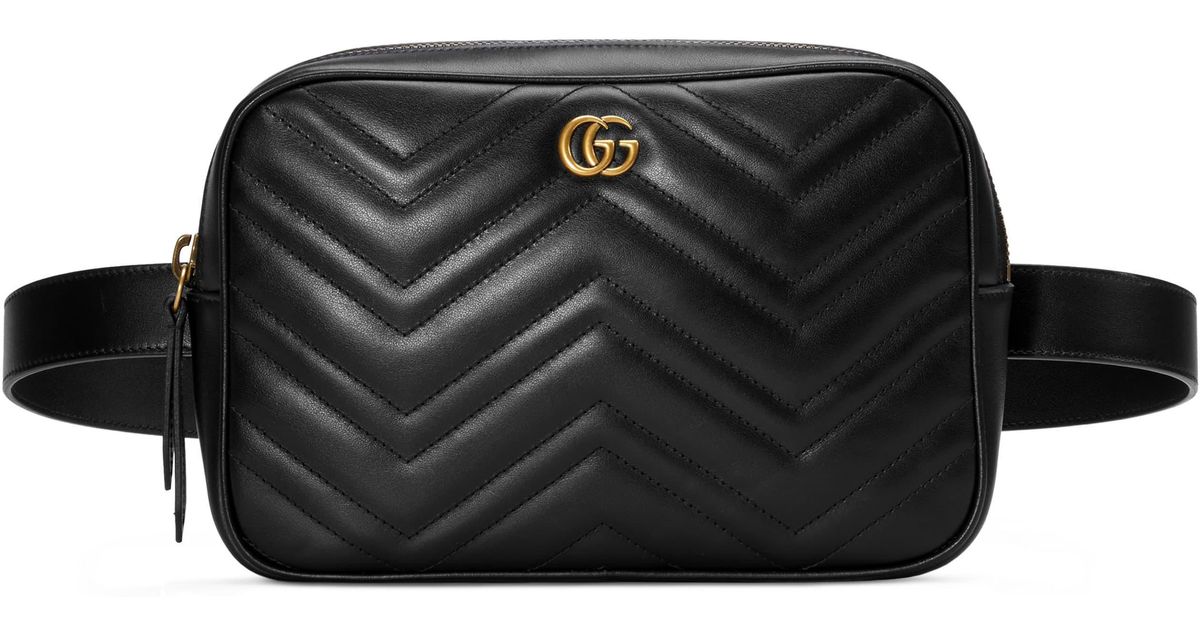 Gucci Gg Marmont 2.0 Matelassé Convertible Leather Belt Bag in Black for Men - Lyst