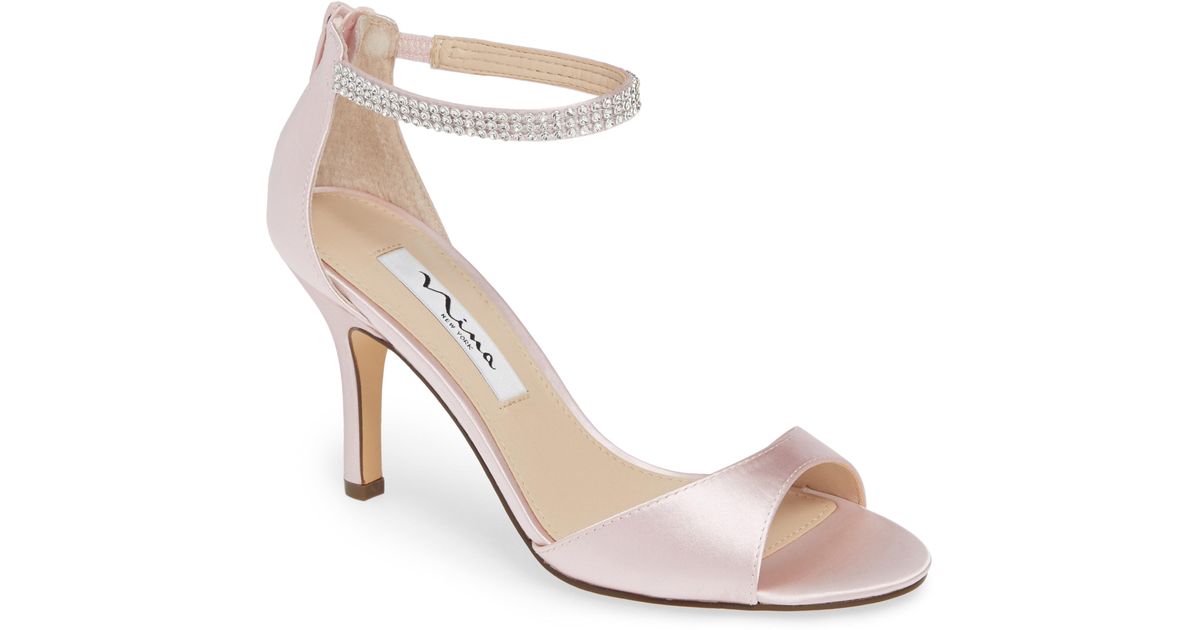 Nina Volanda Ankle Strap Sandal in Pink - Lyst
