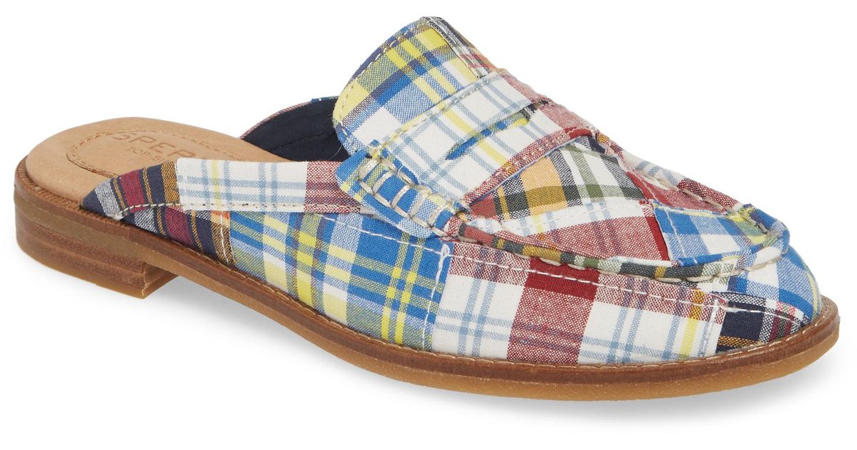 sperry plaid mules
