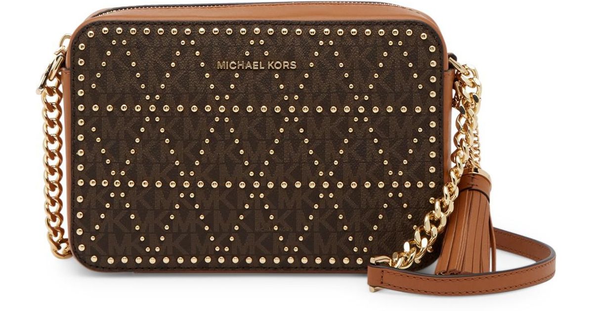 Lyst Michael Kors Signature Coated Twill Camera Crossbody Lyst Michael Kors Signature Coated Twill Camera Crossbody Bag In Brown