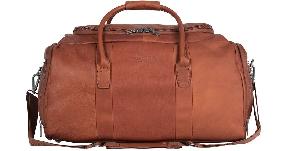 kenneth cole leather duffle bag mens