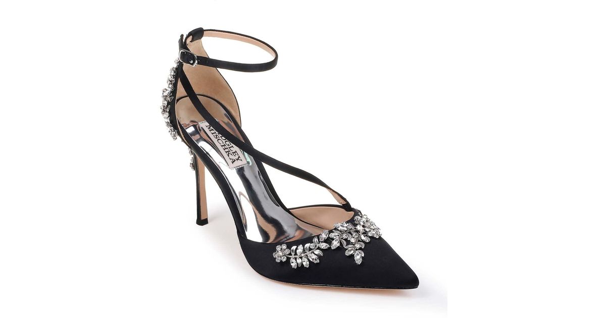 badgley mischka faith ankle strap pump