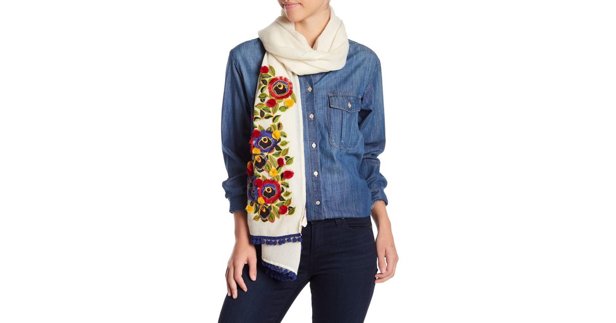 Lyst Tory Burch Avalon Embellished Oblong Scarf