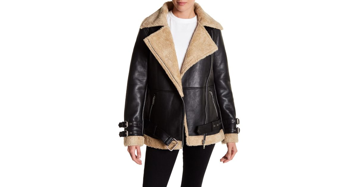 Lyst W118 By Walter Baker Bria Genuine Lamb Leather Jacket In Black