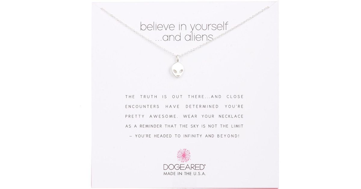 Dogeared Believe In Yourself Aliens Pendant Necklace Metallic Dogeared Believe In Yourself Aliens Pendant Necklace Metallic Lyst