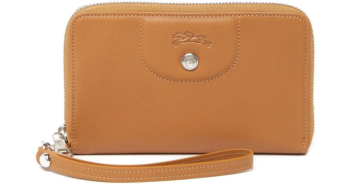 Longchamp Le Pliage Wristlet Zip Wallet in Natural Lyst