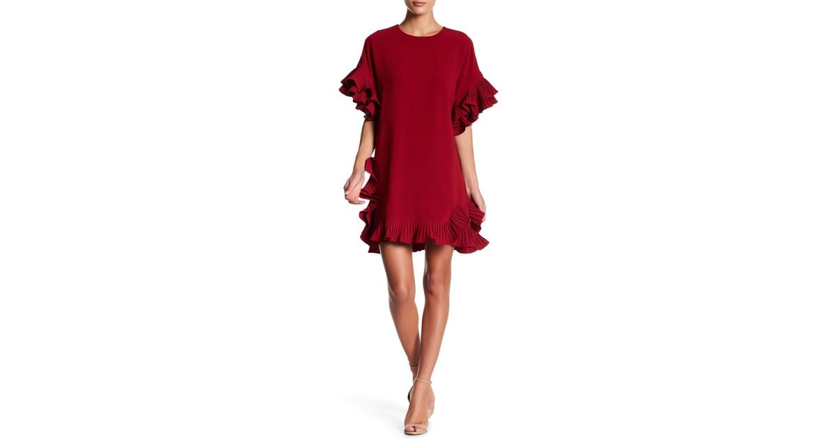 Gracia Fashion Gracia Pleated Ruffle Trim Dress Gracia Pleated Ruffle Trim  Dress 2025