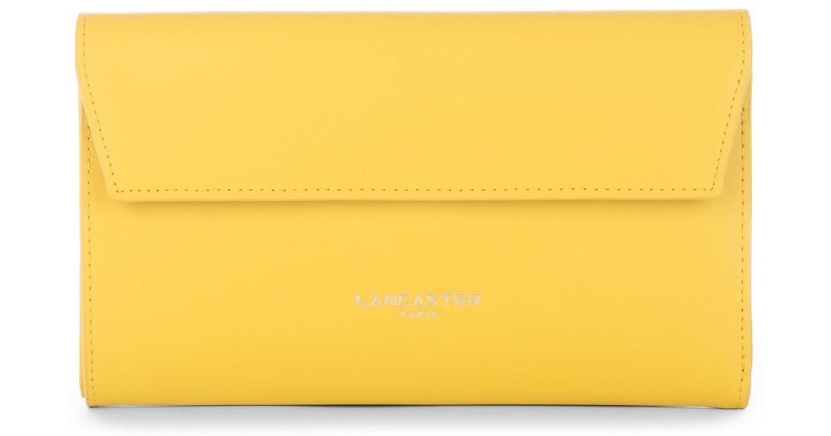 Lancaster Paris Camelia Leather Continental Wallet in Yellow - Lyst