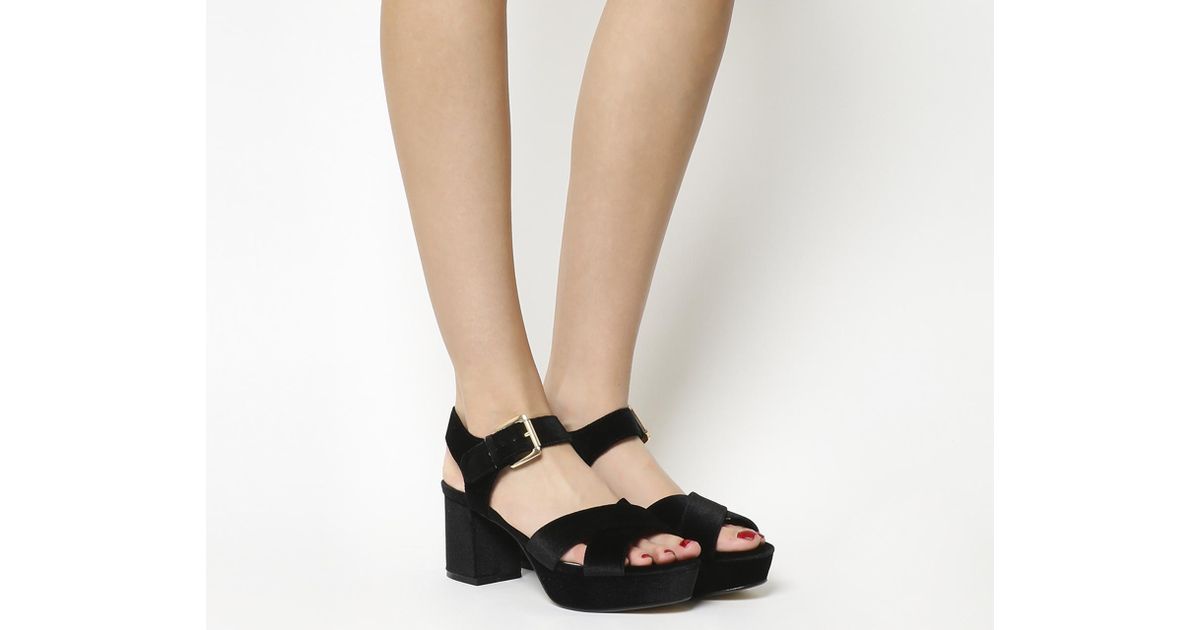 Lyst Office Montana Velvet Platform Sandals In Black