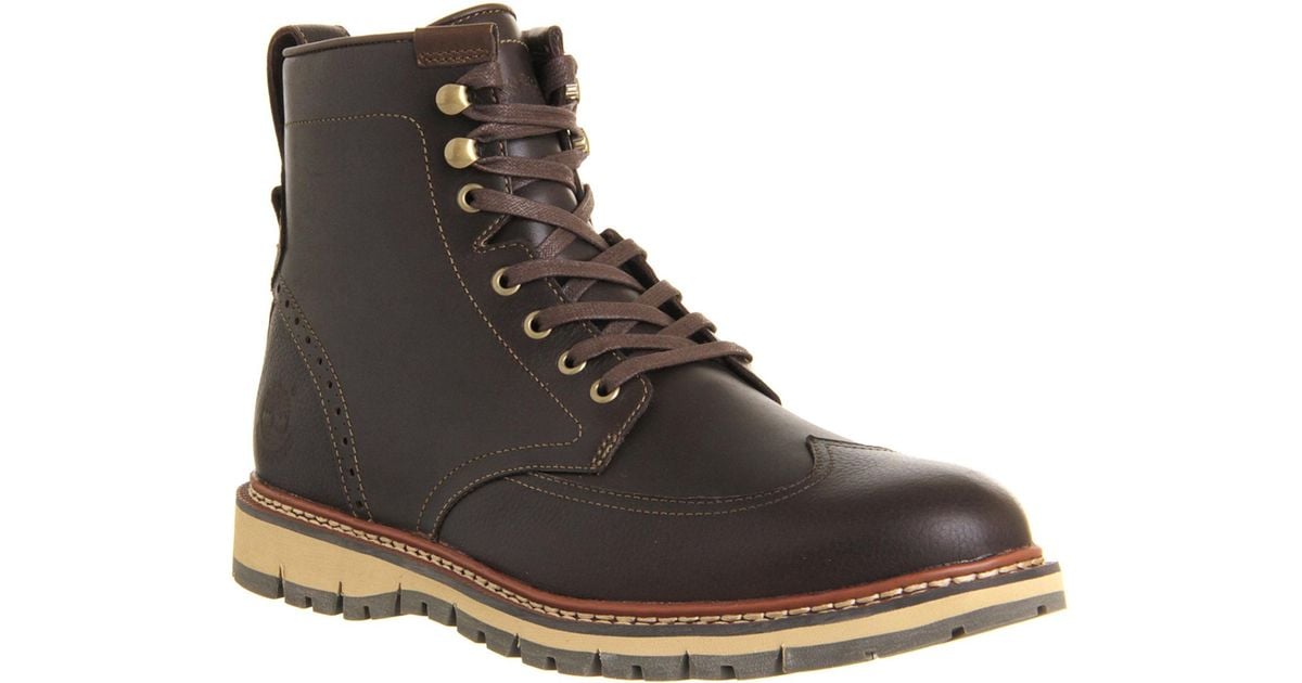 timberland wingtip boots brown