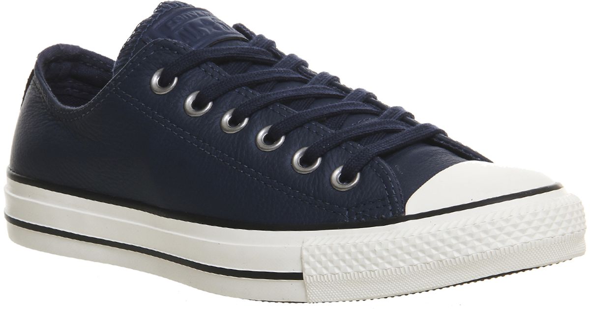 all star leather blue