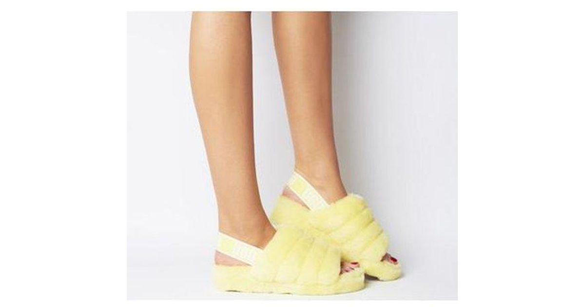 yellow ugg sliders