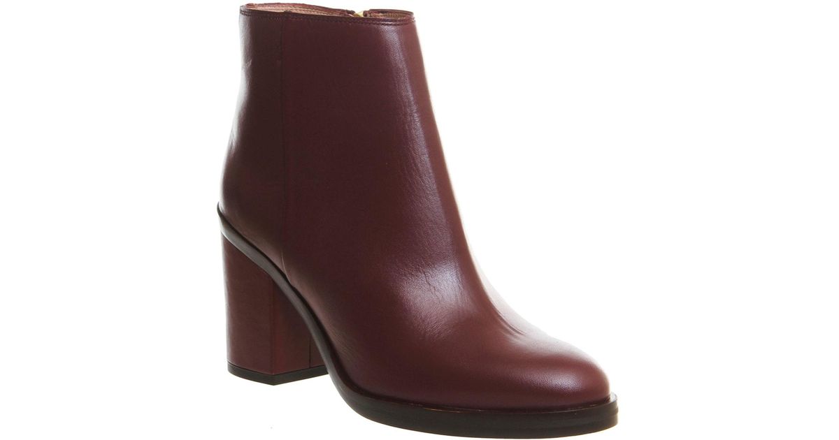 Lyst Office Ivory Block Heel Boots In Red