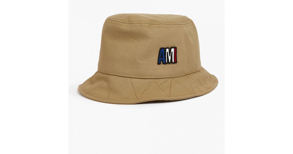 Ami Logo Bucket Hat in Brown for Men | Lyst