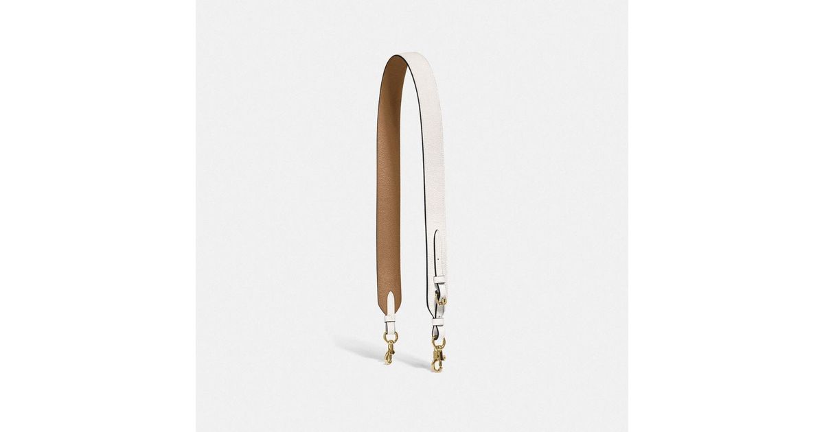 COACH Leather Novelty Strap in Chalk/Gold (Metallic) Lyst