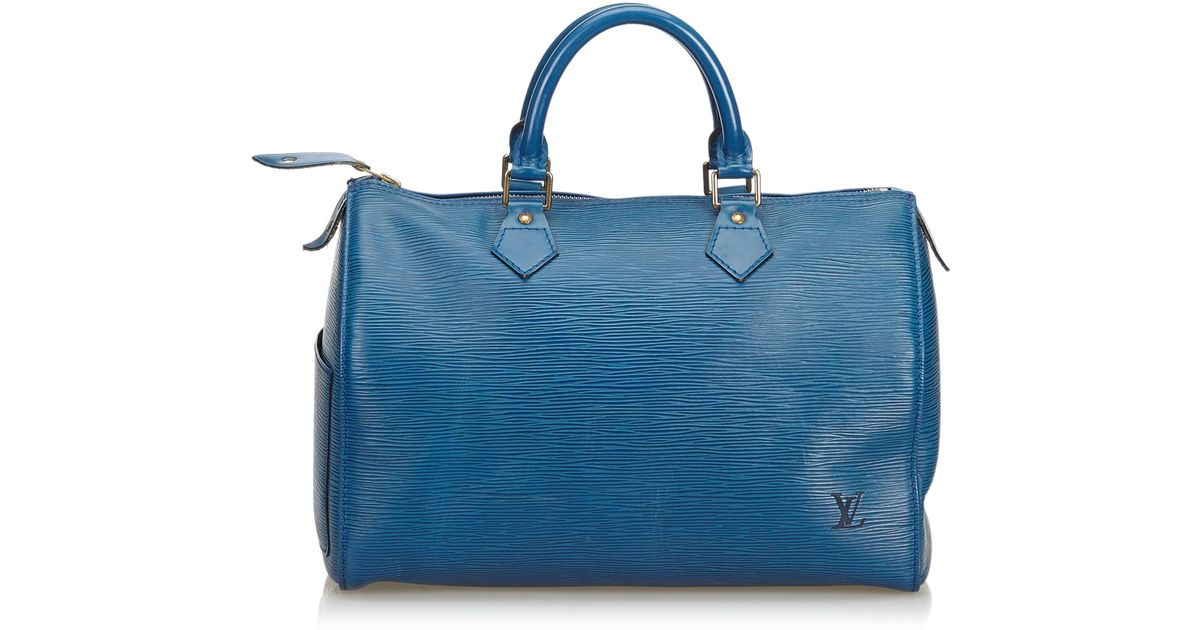 Louis Vuitton Epi Speedy 30 in Blue - Lyst