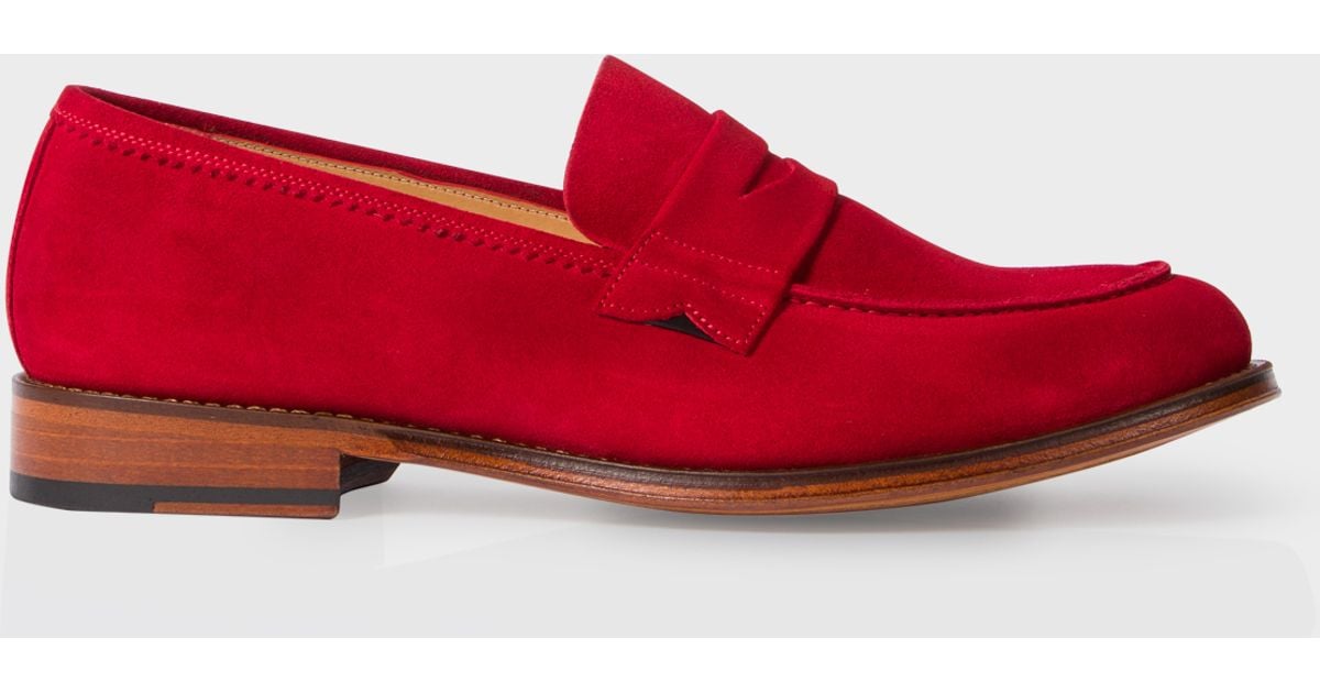 Paul Smith Mens Red Suede Ford Penny Loafers In Red For Men Save 50 Lyst 0549